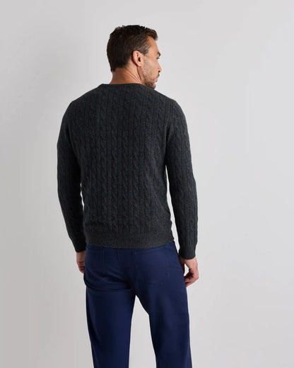 Mongolian Cashmere Classic Cable Crewneck Sweater