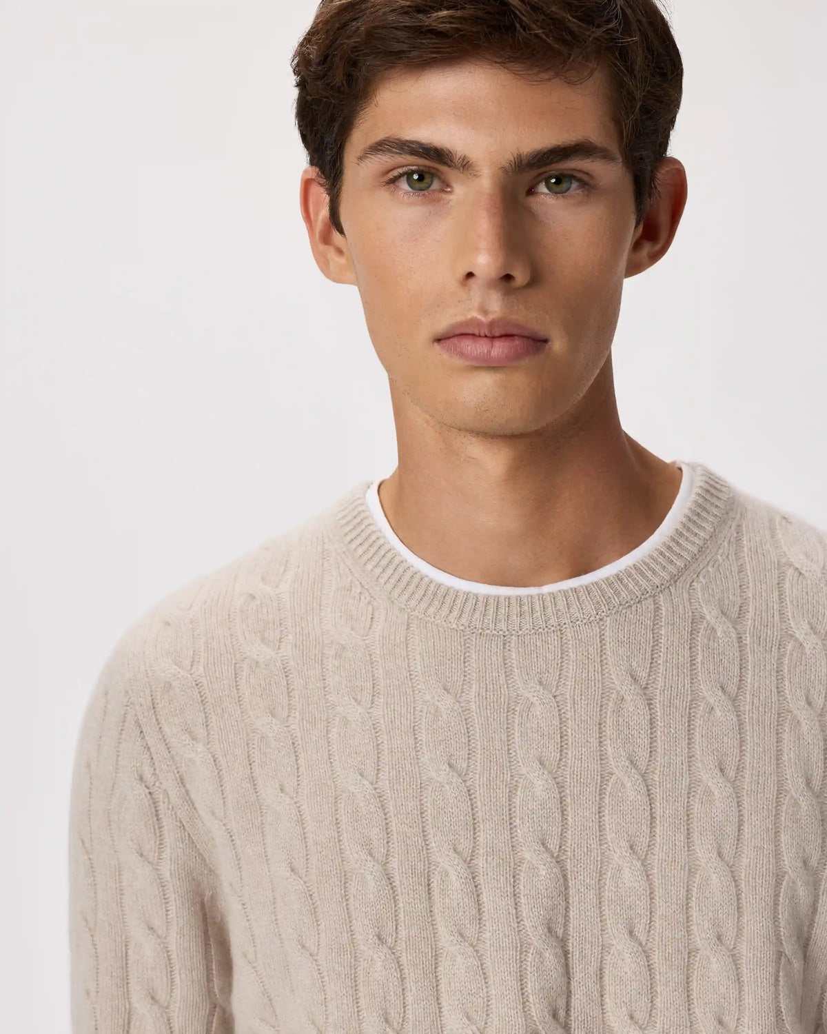 Mongolian Cashmere Classic Cable Crewneck Sweater
