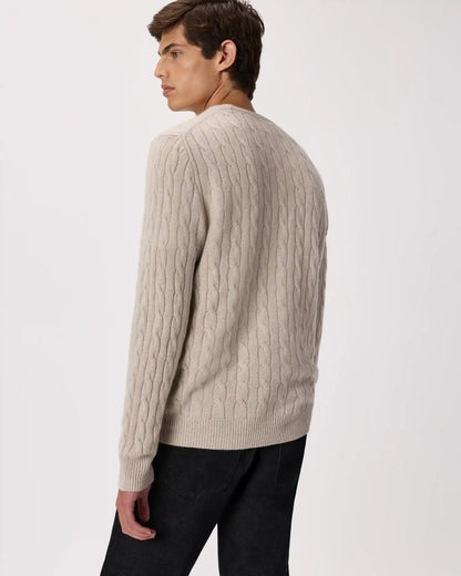 Mongolian Cashmere Classic Cable Crewneck Sweater