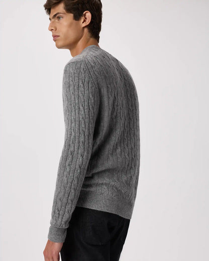 Mongolian Cashmere Classic Cable Crewneck Sweater