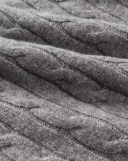 Mongolian Cashmere Classic Cable Crewneck Sweater