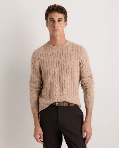Mongolian Cashmere Classic Cable Crewneck Sweater