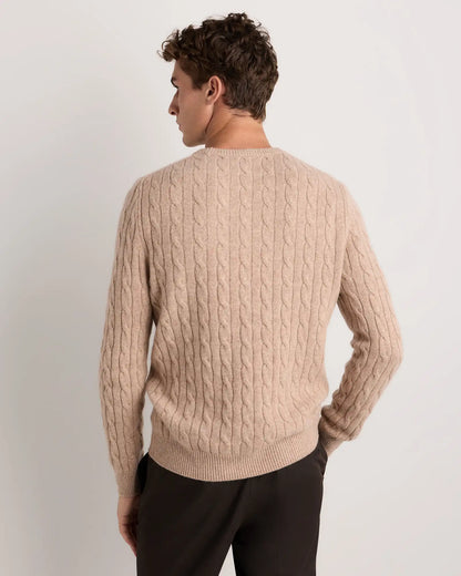 Mongolian Cashmere Classic Cable Crewneck Sweater