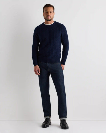 Mongolian Cashmere Classic Cable Crewneck Sweater