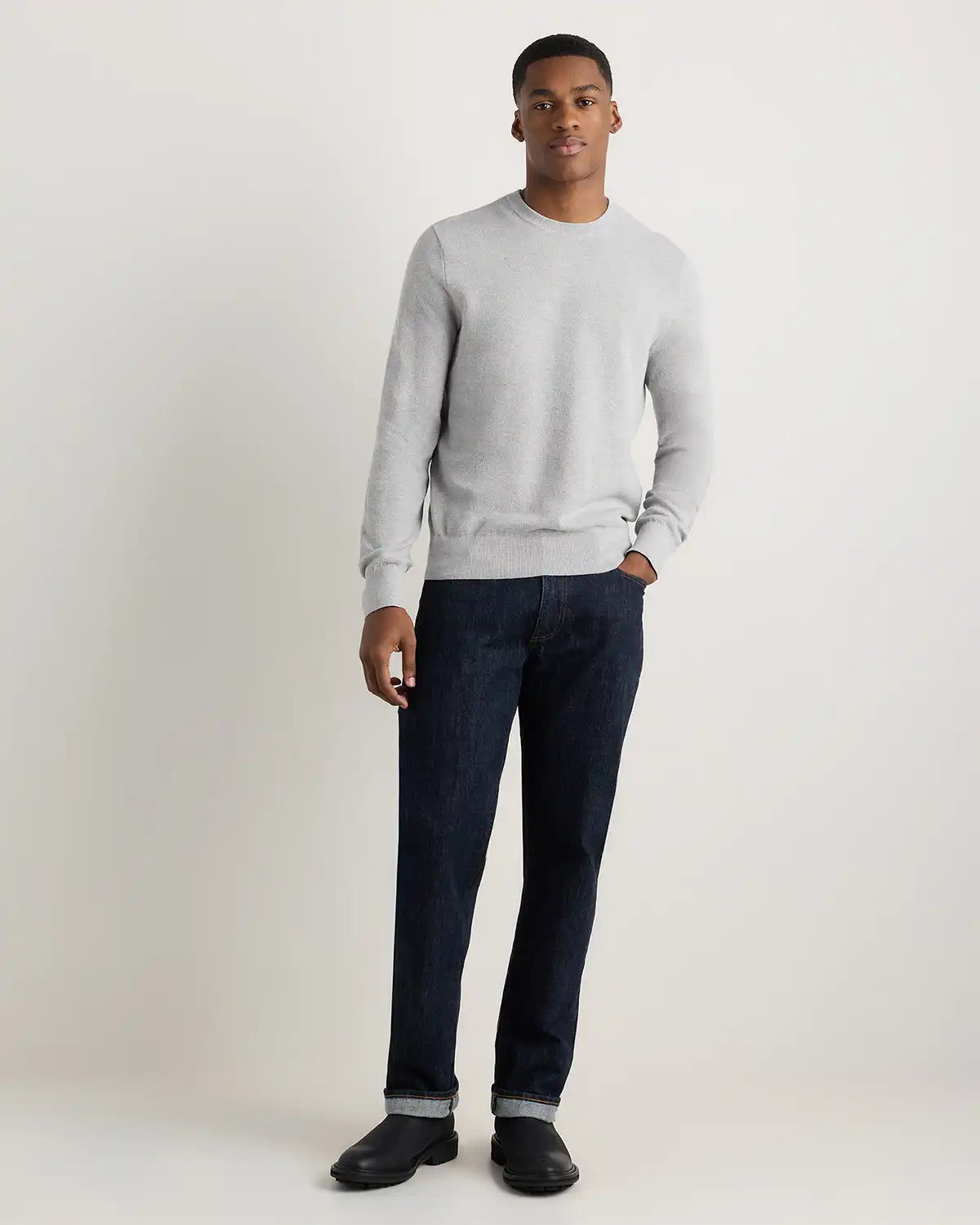 100% Organic Cotton Pique Crewneck Sweater