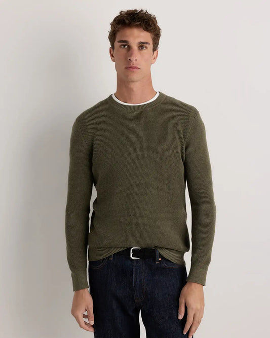 Organic Cotton Cashmere Waffle Crewneck Sweater