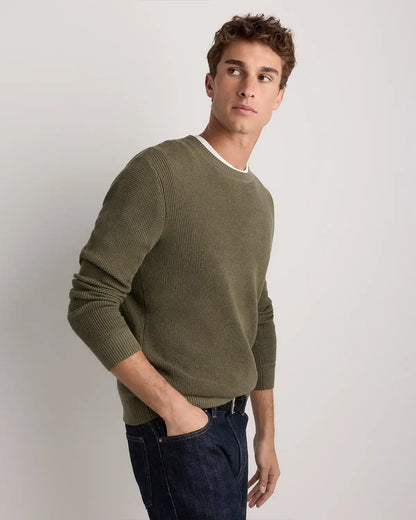 Organic Cotton Cashmere Waffle Crewneck Sweater