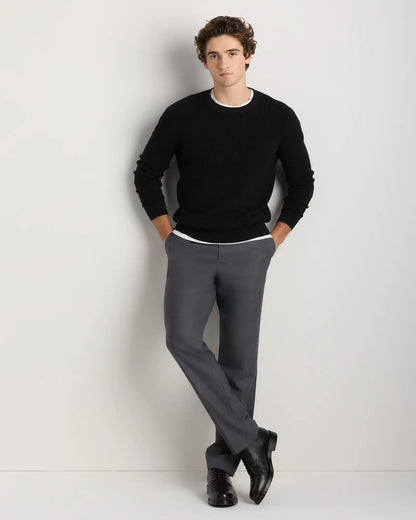 Organic Cotton Cashmere Waffle Crewneck Sweater