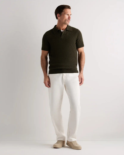 100% Mongolian Cashmere Johnny Collar Polo Sweater