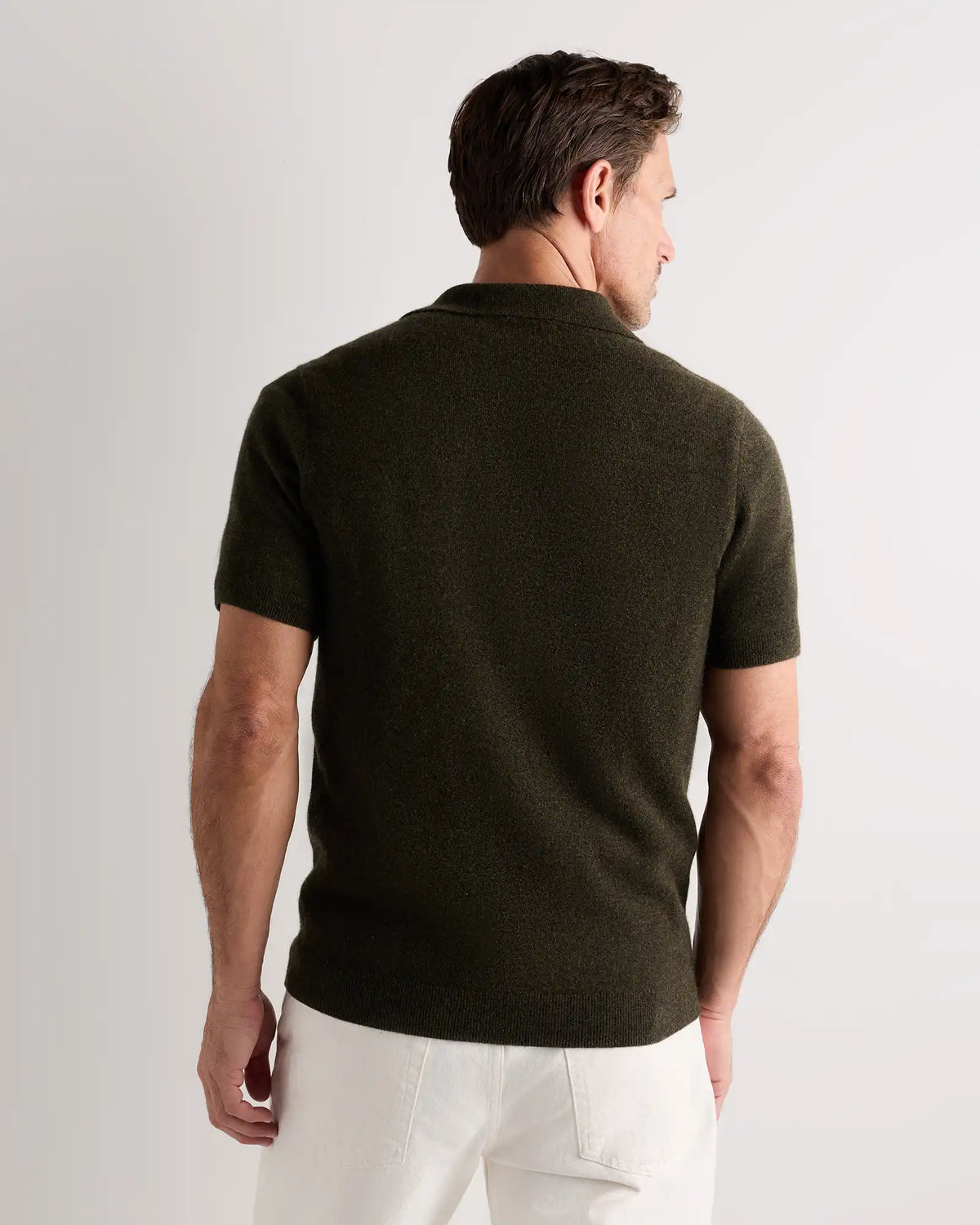 100% Mongolian Cashmere Johnny Collar Polo Sweater