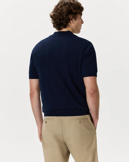 100% Mongolian Cashmere Johnny Collar Polo Sweater
