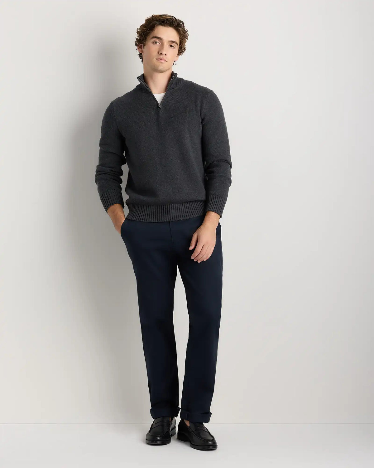 100% Organic Cotton Quarter-Zip Sweater