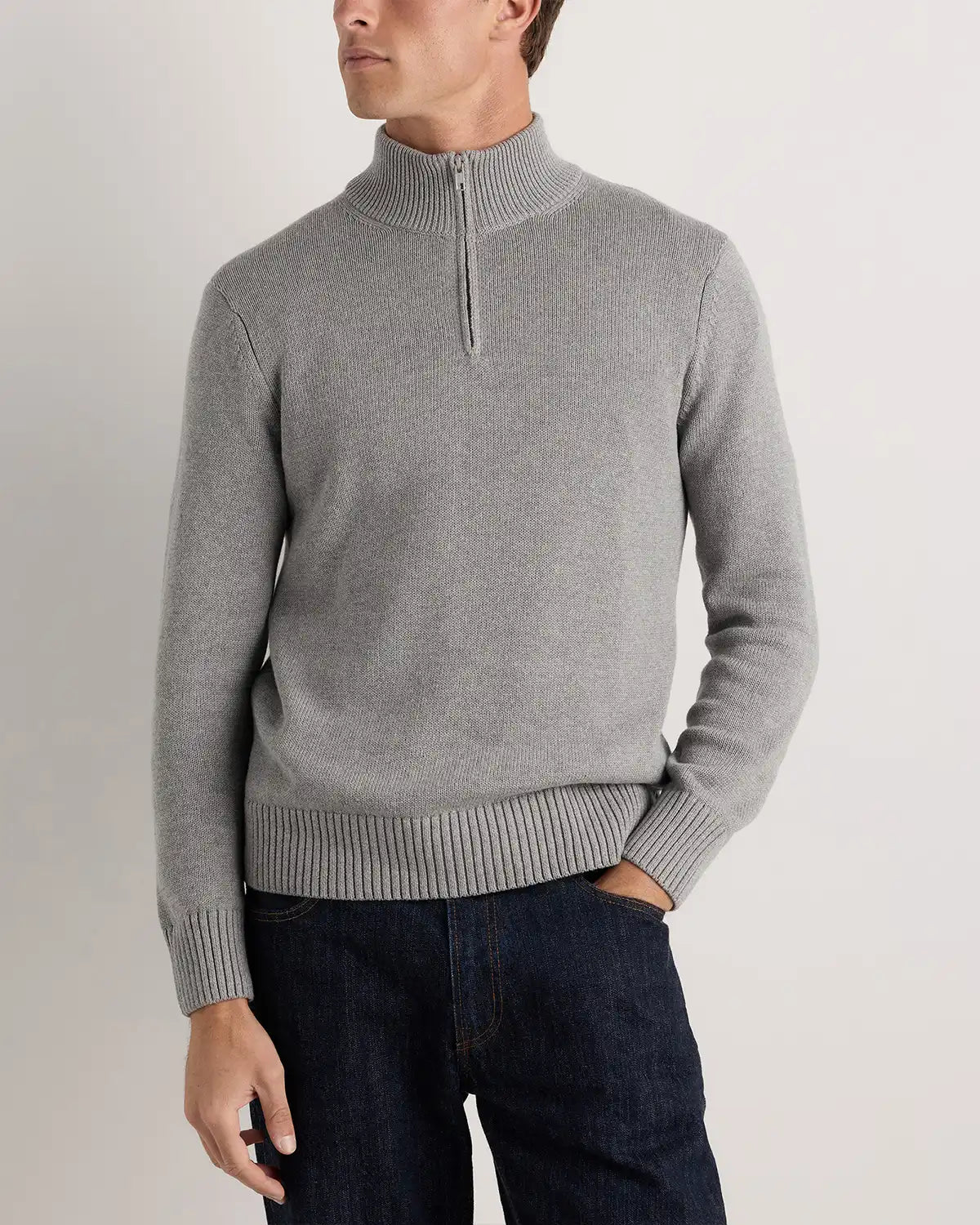 100% Organic Cotton Quarter-Zip Sweater