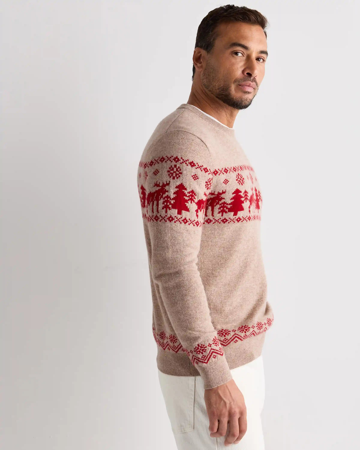 Mongolian Cashmere Fair Isle Christmas Sweater