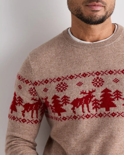 Mongolian Cashmere Fair Isle Christmas Sweater