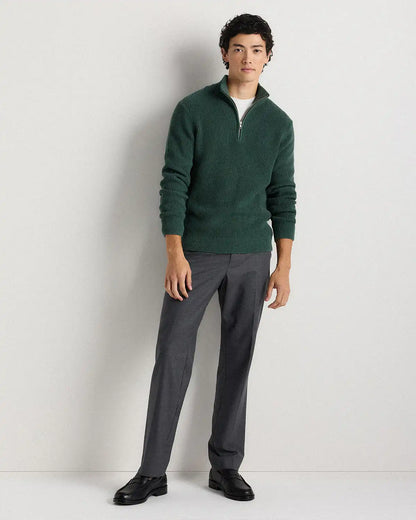 100% Organic Cotton Ribbed Quarter-Zip Sweater