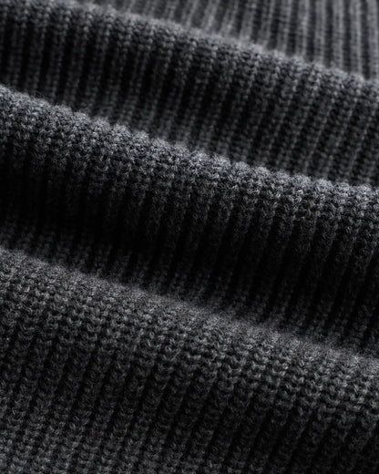 100% Organic Cotton Ribbed Quarter-Zip Sweater