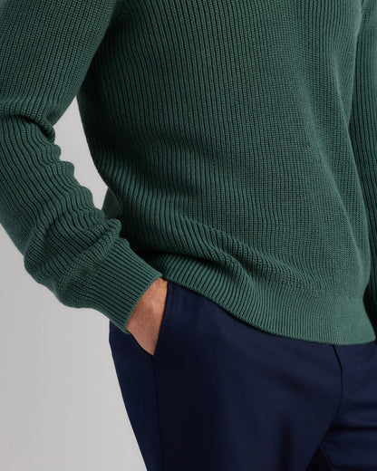100% Organic Cotton Ribbed Polo Sweater