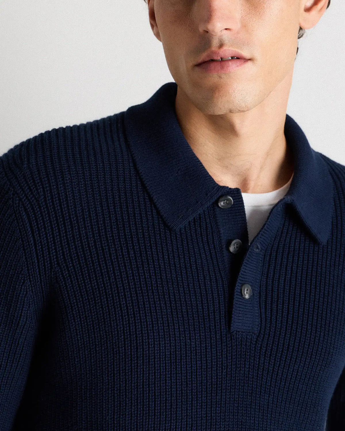 100% Organic Cotton Ribbed Polo Sweater