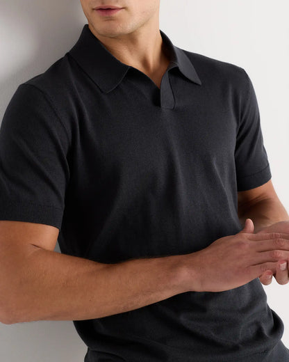 Cotton-Silk Johnny Collar Polo