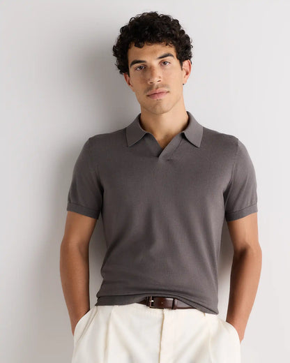 Cotton-Silk Johnny Collar Polo