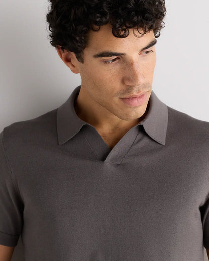 Cotton-Silk Johnny Collar Polo