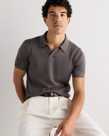 Cotton-Silk Johnny Collar Polo