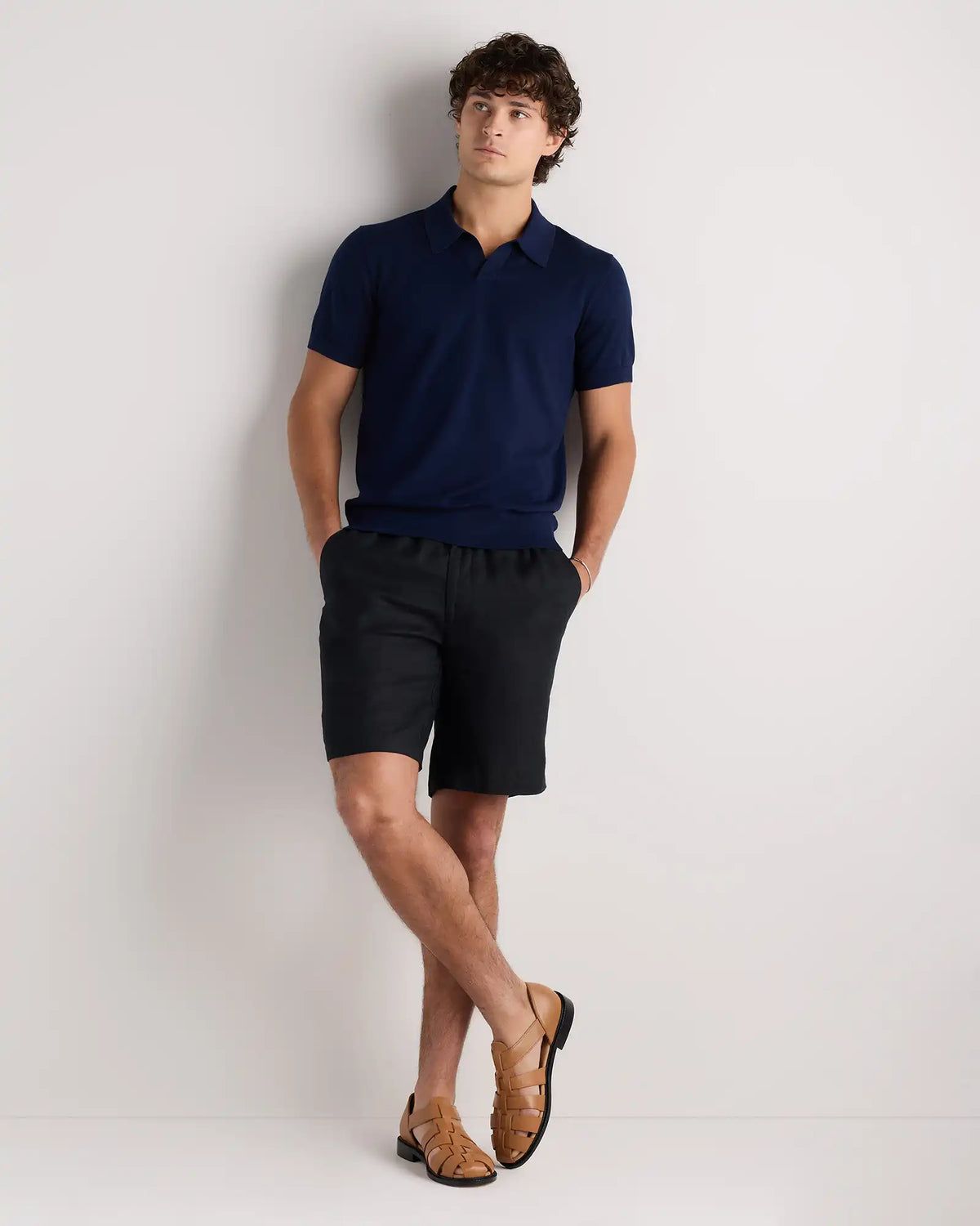Cotton-Silk Johnny Collar Polo