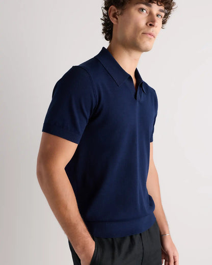 Cotton-Silk Johnny Collar Polo