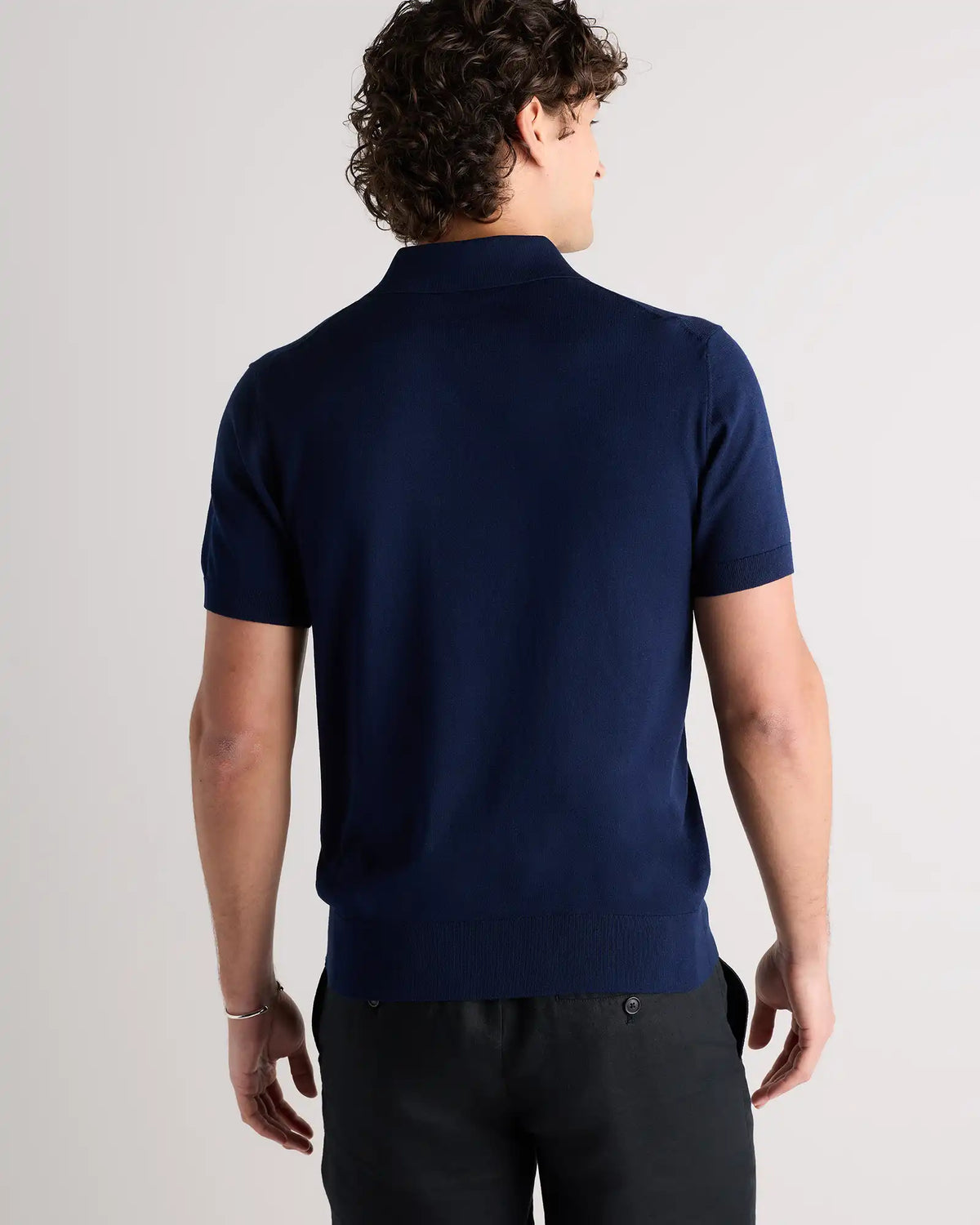 Cotton-Silk Johnny Collar Polo