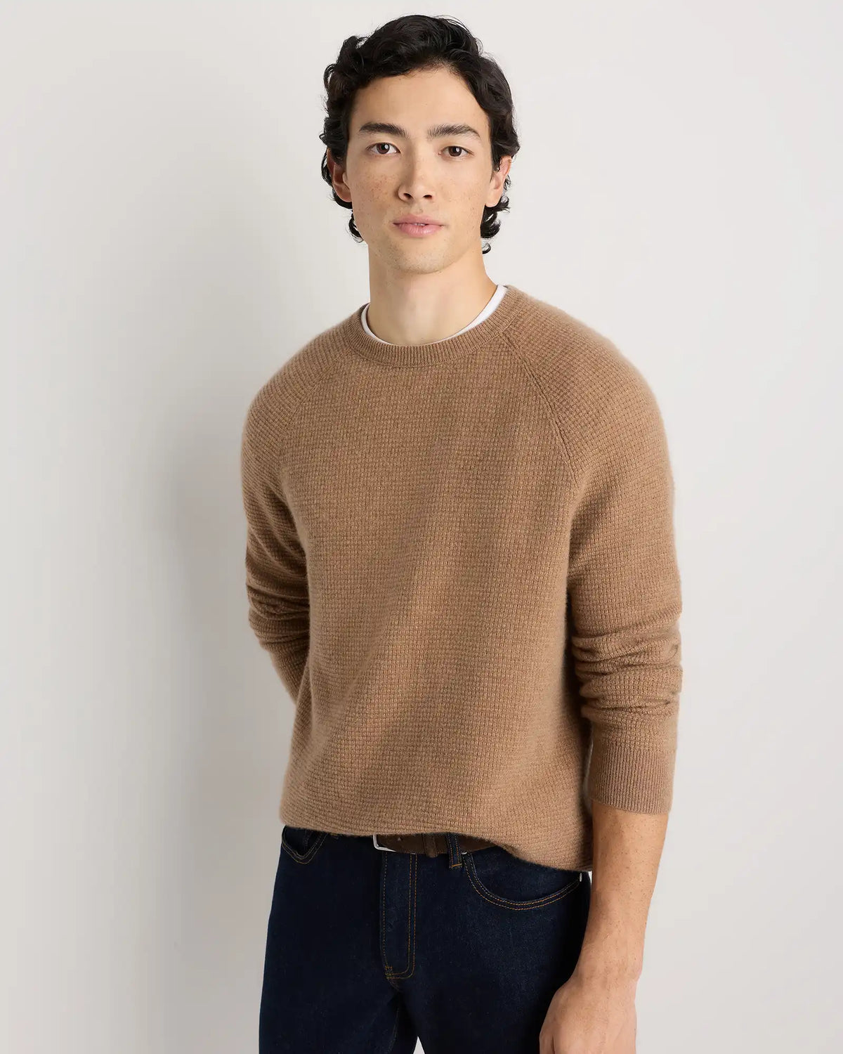Mongolian Cashmere Waffle Sweatshirt