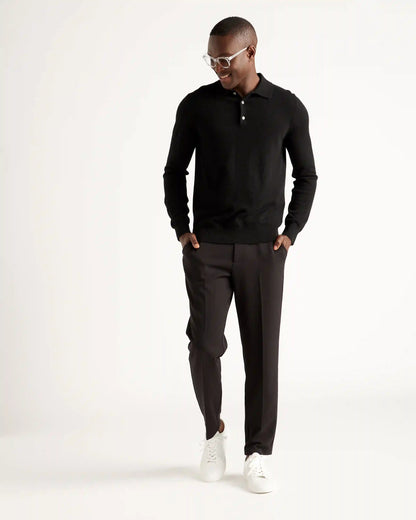 Mongolian Spring Cashmere Polo Sweater