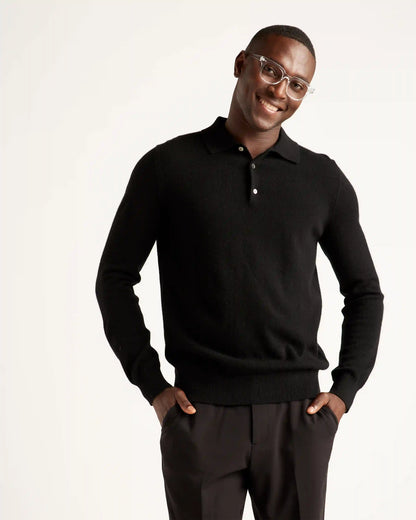Mongolian Spring Cashmere Polo Sweater