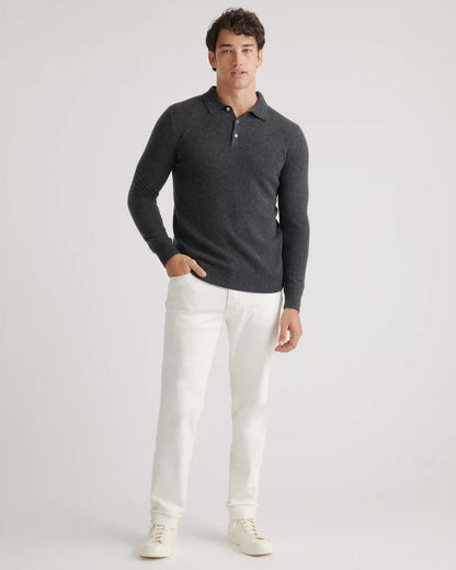 Mongolian Cashmere Polo Sweater
