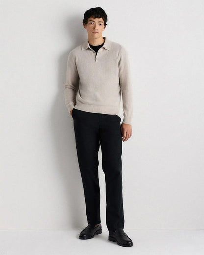 Mongolian Cashmere Polo Sweater