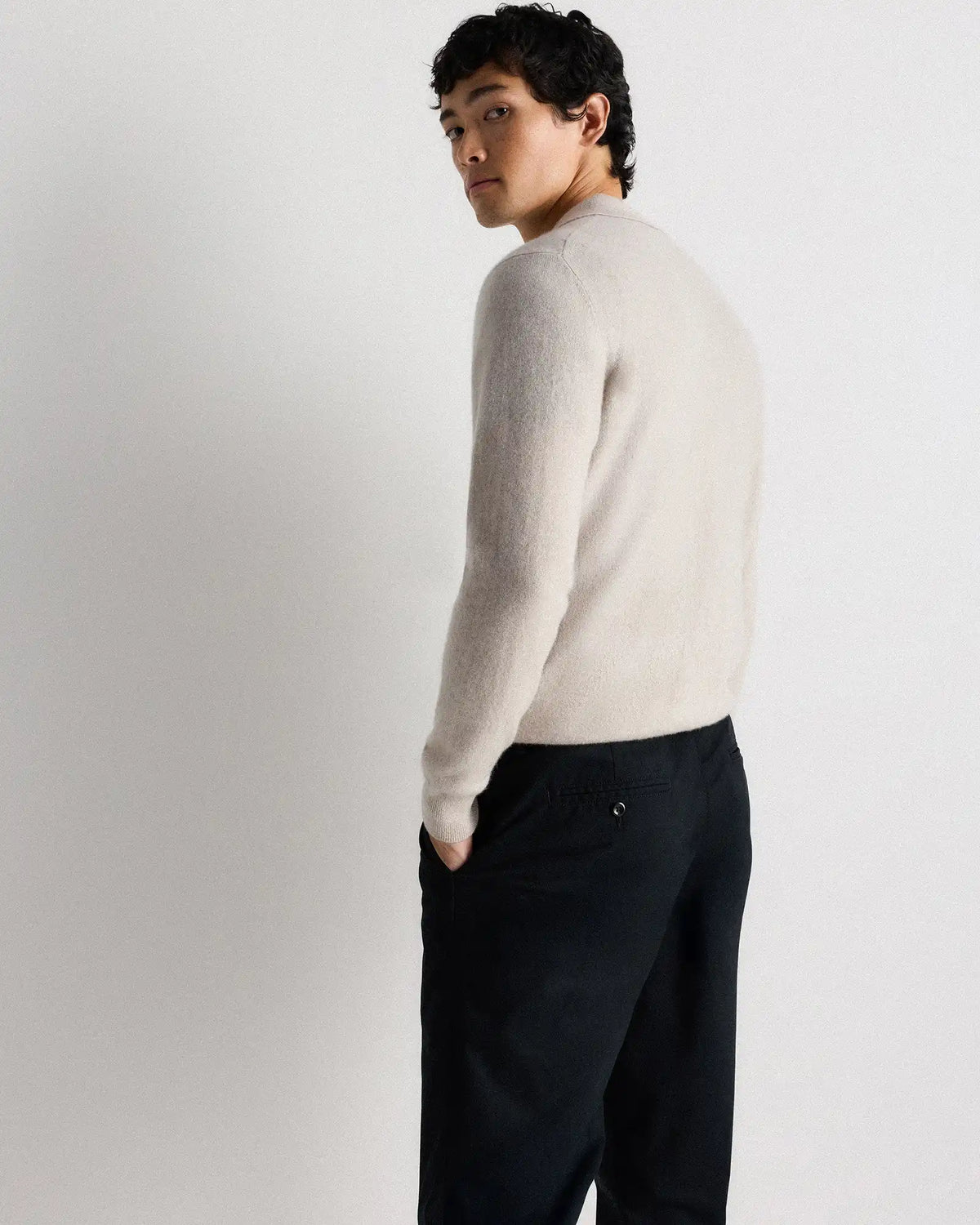 Mongolian Cashmere Polo Sweater
