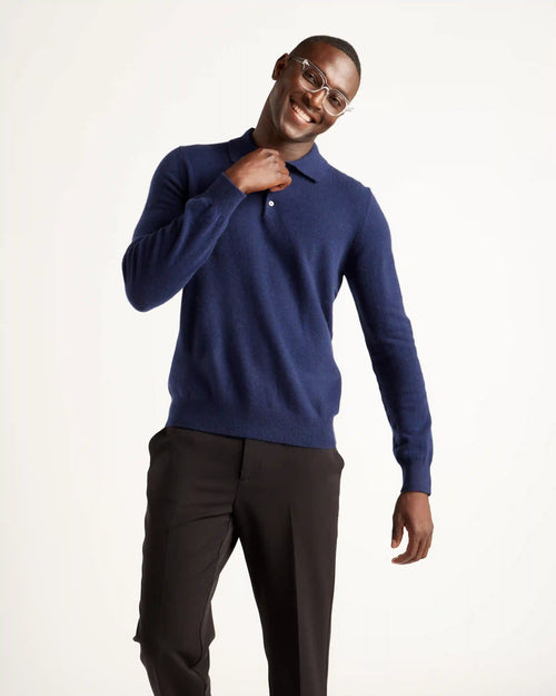 Mongolian Spring Cashmere Polo Sweater