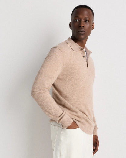 Mongolian Cashmere Polo Sweater