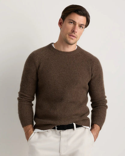 Mongolian Cashmere Fisherman Crewneck Sweater
