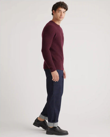 Mongolian Cashmere Fisherman Crewneck Sweater