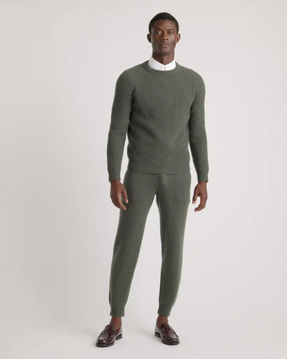 Mongolian Cashmere Fisherman Crewneck Sweater