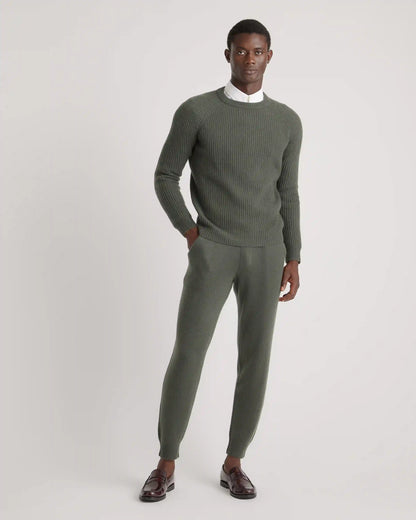 Mongolian Cashmere Fisherman Crewneck Sweater