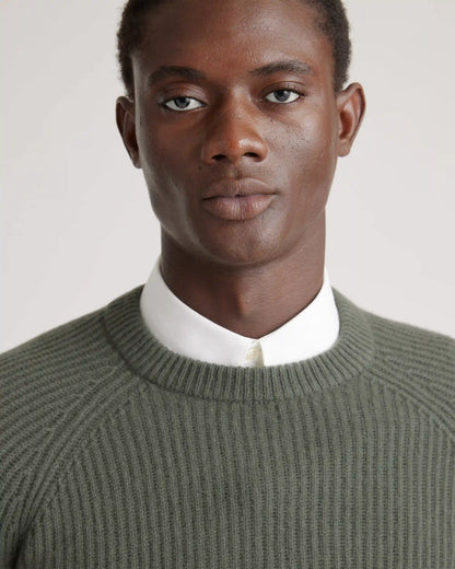 Mongolian Cashmere Fisherman Crewneck Sweater