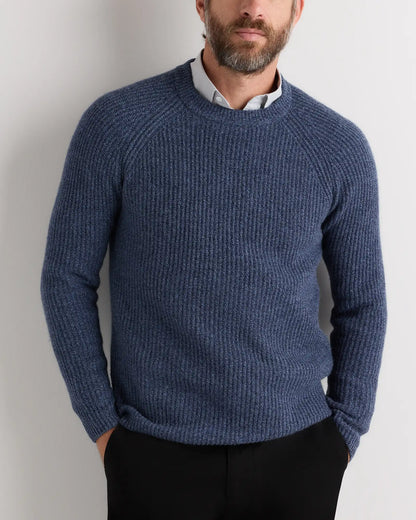 Mongolian Cashmere Fisherman Crewneck Sweater