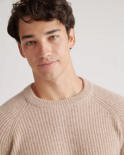 Mongolian Cashmere Fisherman Crewneck Sweater