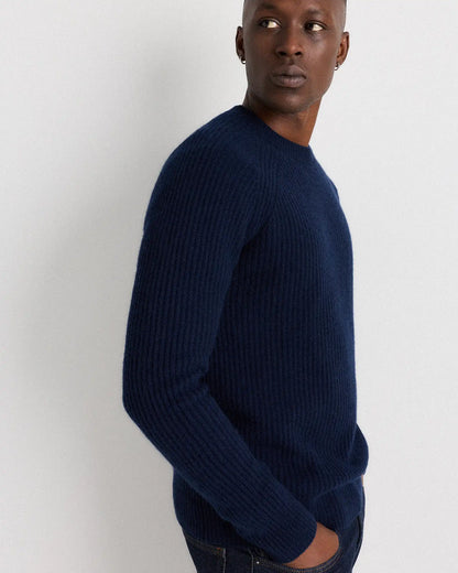 Mongolian Cashmere Fisherman Crewneck Sweater