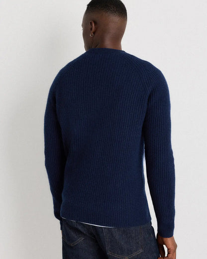Mongolian Cashmere Fisherman Crewneck Sweater