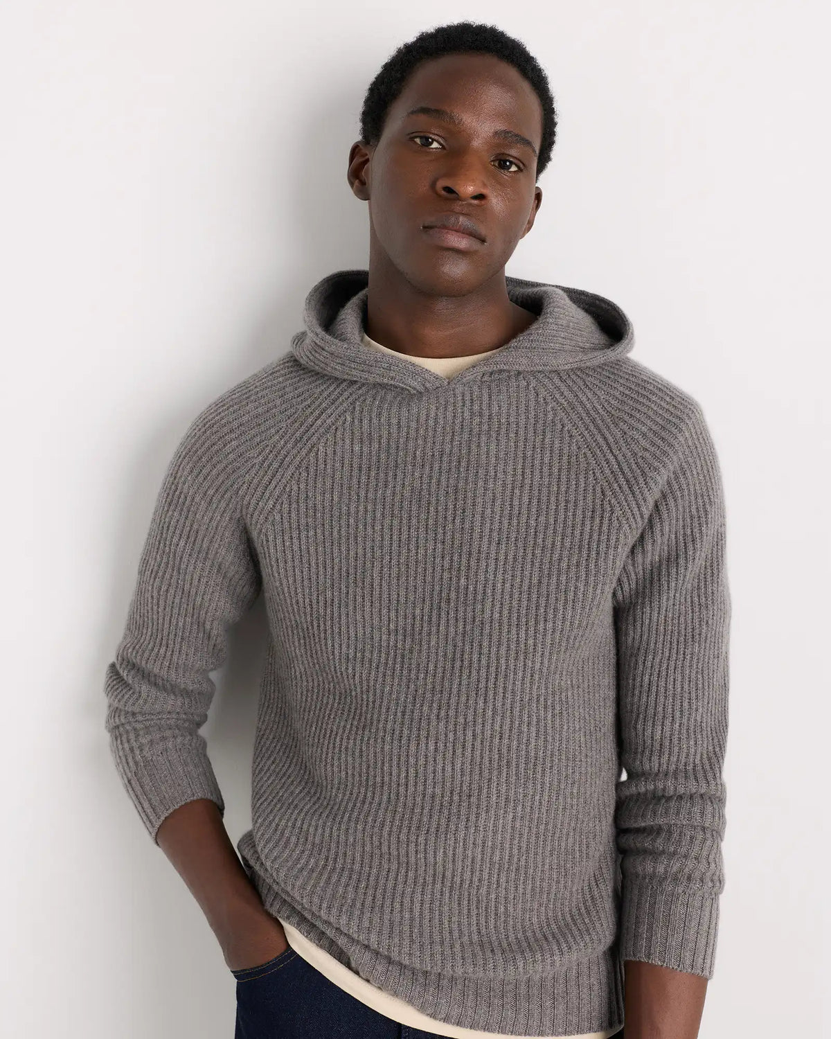Mongolian Cashmere Fisherman Pullover Hoodie