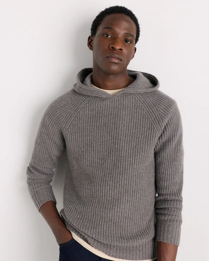 Mongolian Cashmere Fisherman Pullover Hoodie