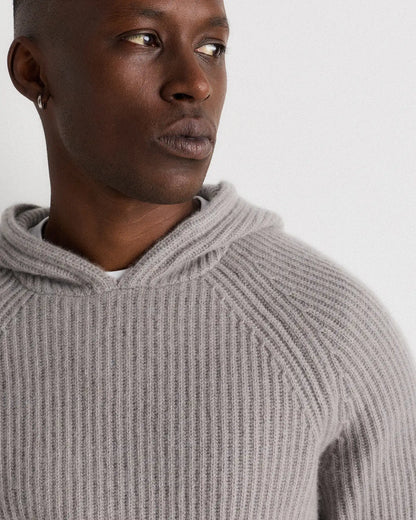 Mongolian Cashmere Fisherman Pullover Hoodie